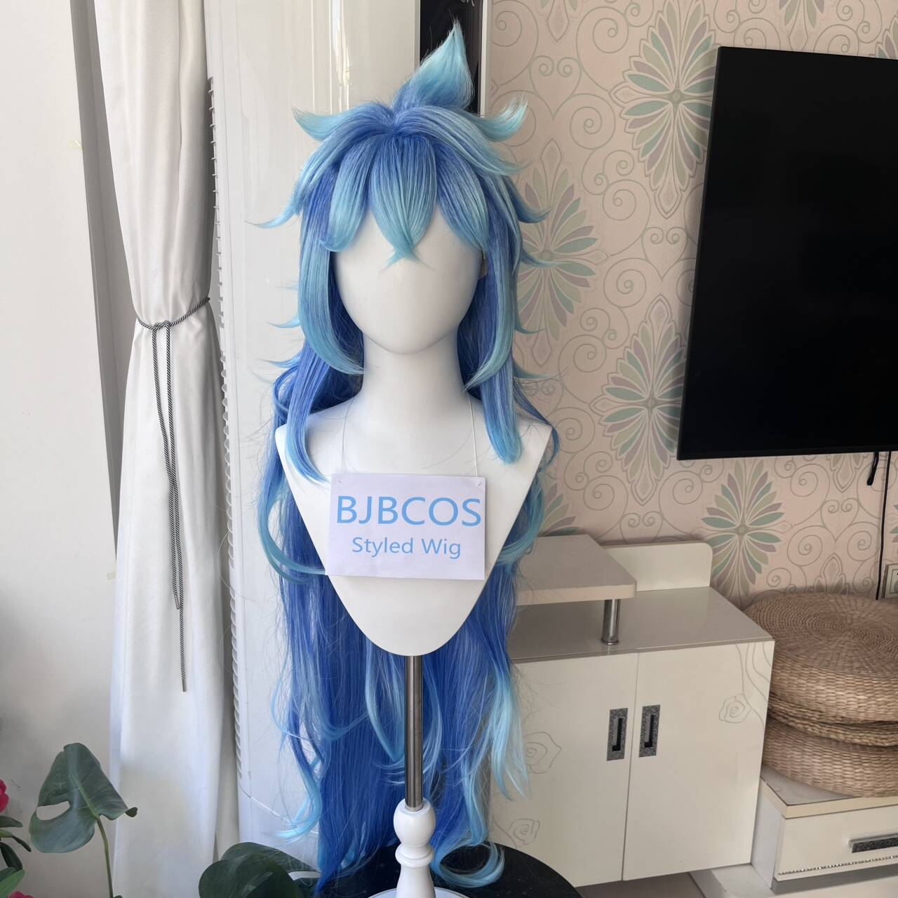 Anime Cosplay Blue Hair - Peluca de Cosplay Idia, Peluca de