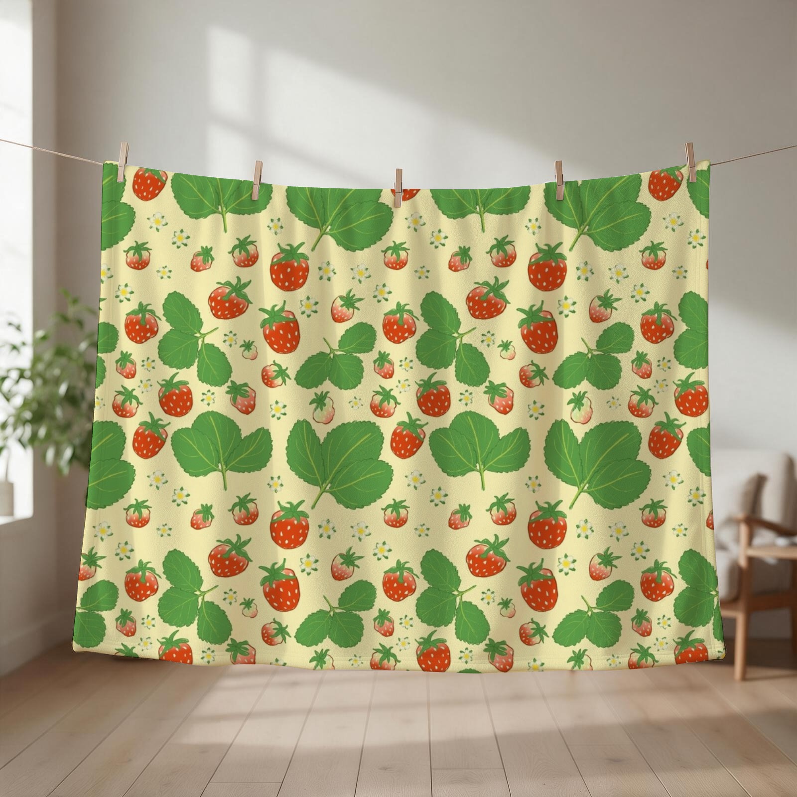 Anime Cosplay Idea - Manta decorativa con estampado de fresas