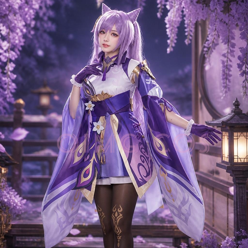 Disfraz de Cosplay de Keqing d - Anime Cosplay Jumpsuit reseña y precio