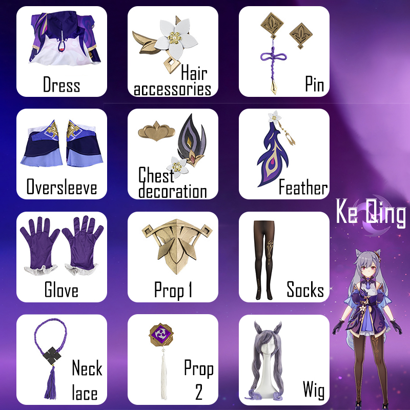 Disfraz de Cosplay de Keqing d - Anime Cosplay Jumpsuit reseña y precio